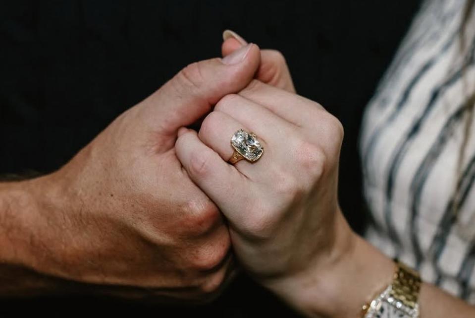 Taylor Swift's Engagement Ring - Courtesy of Taylor Swift/Travis Kelce on Instagram